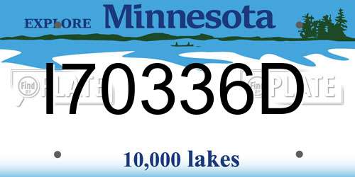 I70336D Minnesota License Plate
