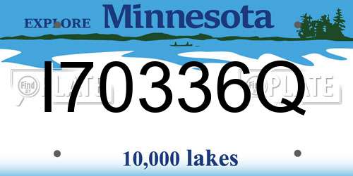 I70336Q Minnesota License Plate