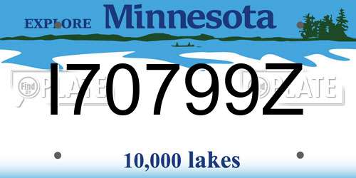 I70799Z Minnesota License Plate