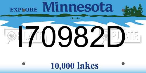 I70982D Minnesota License Plate
