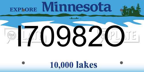 I70982O Minnesota License Plate
