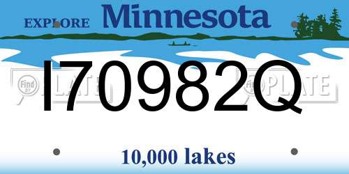 I70982Q Minnesota License Plate