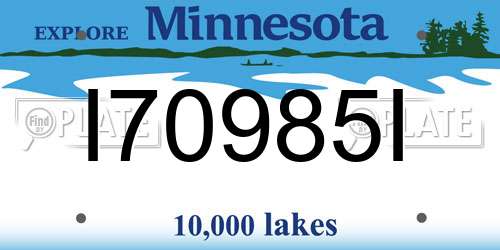 I70985I Minnesota License Plate