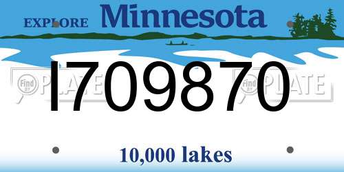 I709870 Minnesota License Plate