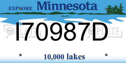 I70987D Minnesota License Plate