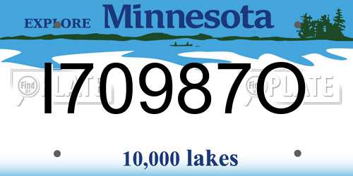 I70987O Minnesota License Plate