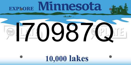 I70987Q Minnesota License Plate