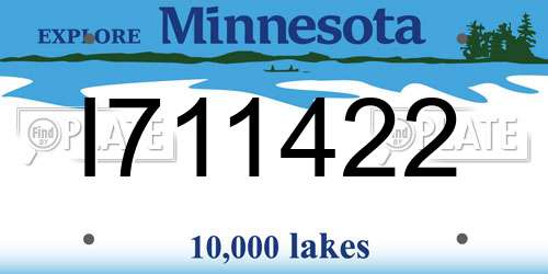 I711422 Minnesota License Plate