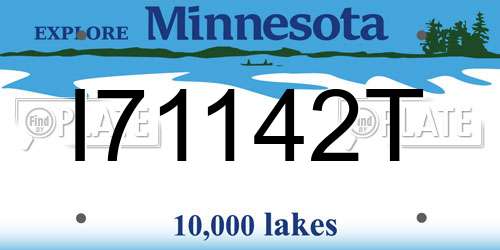 I71142T Minnesota License Plate
