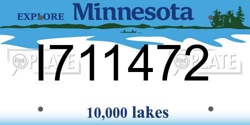 I711472 Minnesota License Plate