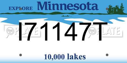 I71147T Minnesota License Plate