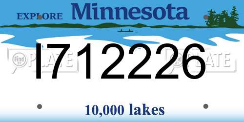 I712226 Minnesota License Plate