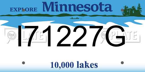 I71227G Minnesota License Plate