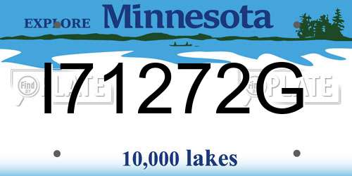I71272G Minnesota License Plate