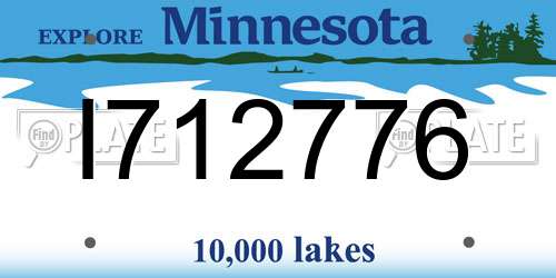 I712776 Minnesota License Plate