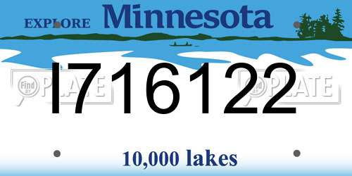 I716122 Minnesota License Plate