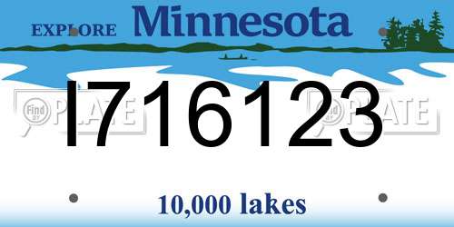 I716123 Minnesota License Plate