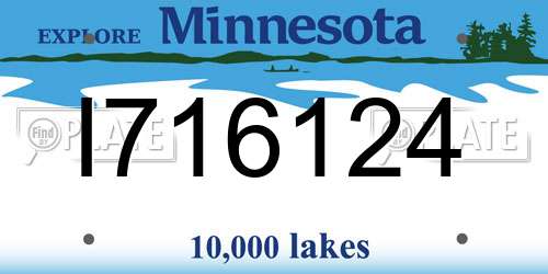 I716124 Minnesota License Plate