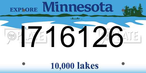 I716126 Minnesota License Plate