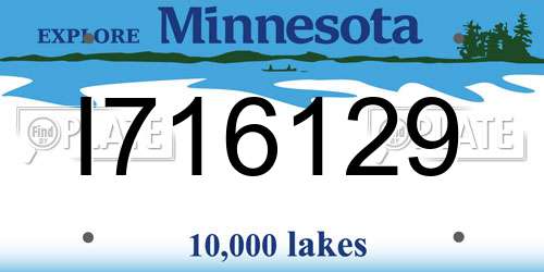 I716129 Minnesota License Plate