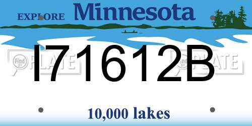 I71612B Minnesota License Plate