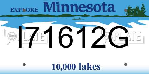 I71612G Minnesota License Plate