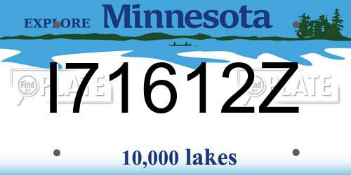 I71612Z Minnesota License Plate