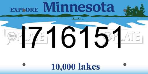 I716151 Minnesota License Plate