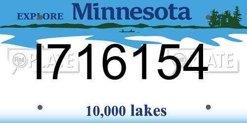I716154 Minnesota License Plate