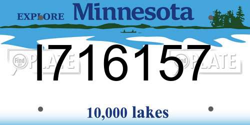 I716157 Minnesota License Plate