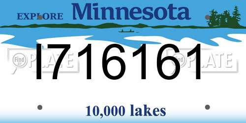 I716161 Minnesota License Plate