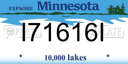I71616I Minnesota License Plate