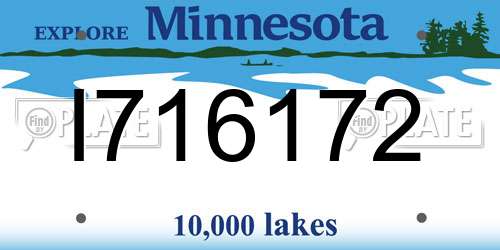 I716172 Minnesota License Plate