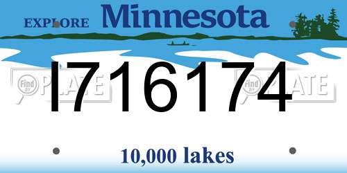 I716174 Minnesota License Plate