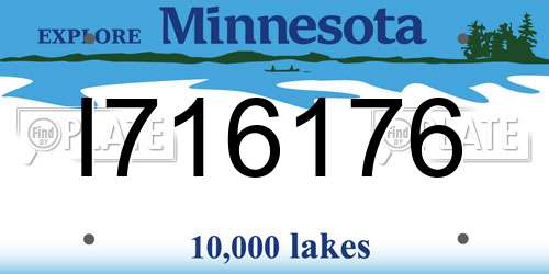 I716176 Minnesota License Plate
