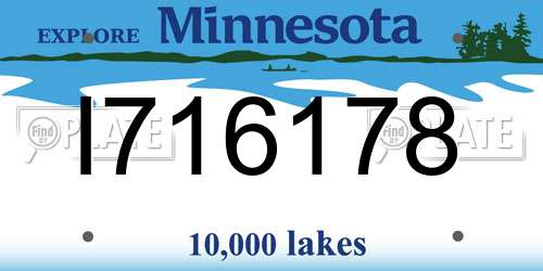 I716178 Minnesota License Plate