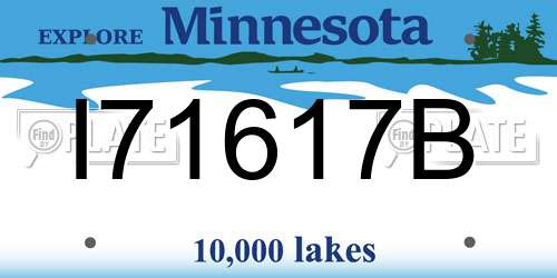 I71617B Minnesota License Plate