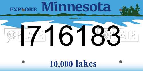 I716183 Minnesota License Plate