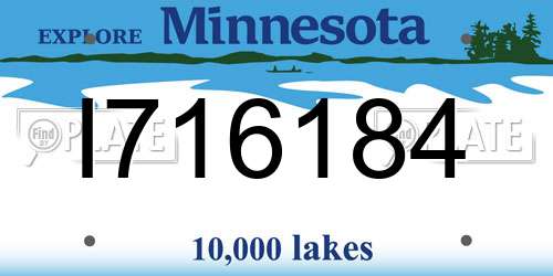 I716184 Minnesota License Plate