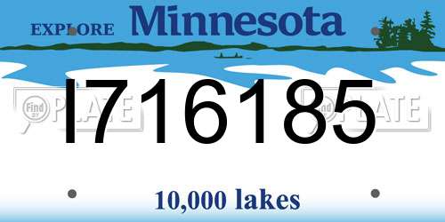 I716185 Minnesota License Plate