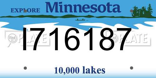 I716187 Minnesota License Plate