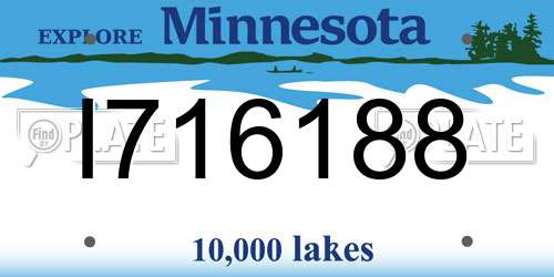 I716188 Minnesota License Plate