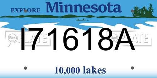 I71618A Minnesota License Plate