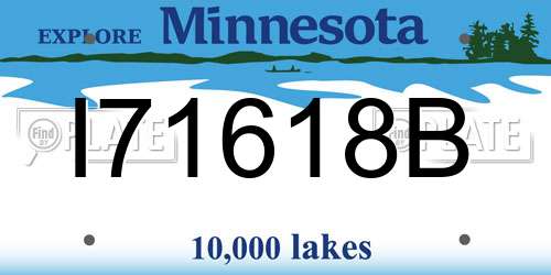 I71618B Minnesota License Plate