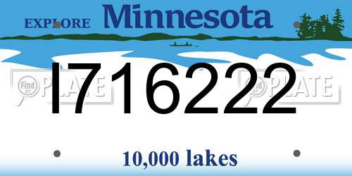 I716222 Minnesota License Plate