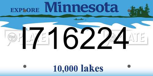 I716224 Minnesota License Plate
