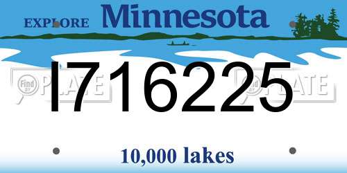 I716225 Minnesota License Plate