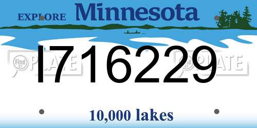 I716229 Minnesota License Plate
