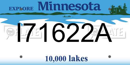 I71622A Minnesota License Plate