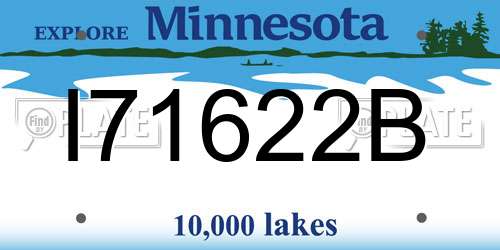 I71622B Minnesota License Plate